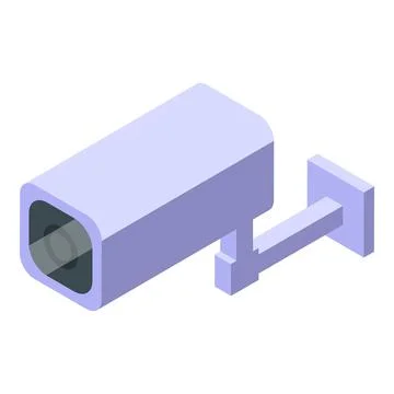 Modern security camera observing in isometric view Stock Illustration