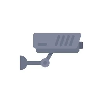 Modern security camera observing surrounding area Illustrazione stock