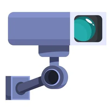 Modern security camera recording on white background Stock Illustration