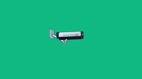 Modern security cameras scanning on green background. 4K Vídeos de archivo 340882746