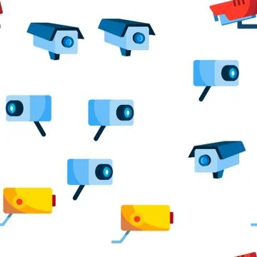 Modern Security Cameras Seamless Pattern Stockillustratie