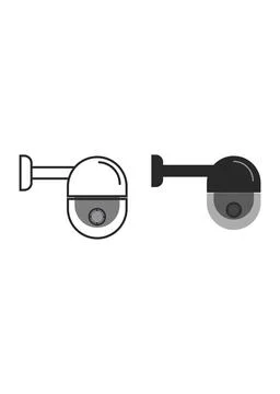 Modern Security Dome Camera Vector Icons イラスト素材