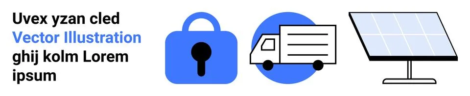 Modern Security, Logistics, and Renewable Energy Visual Representation Stock Illustration