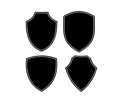 Modern Security Shield Icons Collection. Protection Symbol Set for Cyber Safety Ilustración de archivo