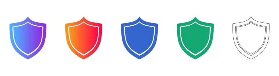 Modern Security Shield Icons Stockillustratie