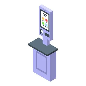 Modern self service icon isometric vector. Panel device Stock Illustration