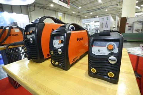 Modern semi automatic welding machines, inverters, plasma cutters Jasic prese Stock Photos