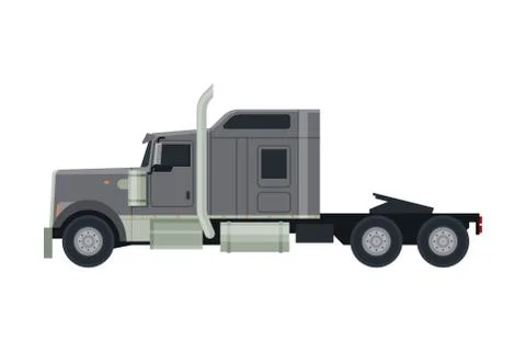 semi truck side view vector