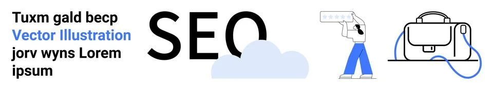 Modern SEO Concept with Digital Tools and Marketing Strategy Elements イラスト素材