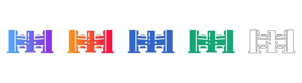 Modern Server Rack and Infrastructure Icons Stock Illustration