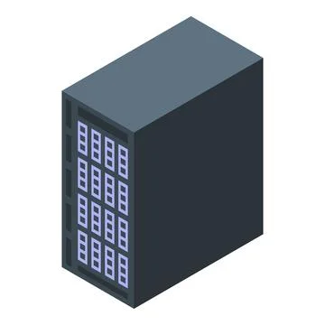 Modern server rack unit storing and processing data in a datacenter 스톡 일러스트
