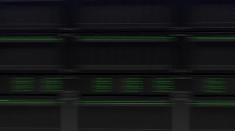 Modern server racks shallow focus dynamic tracking shot. Search concept Stock Footage 68915934