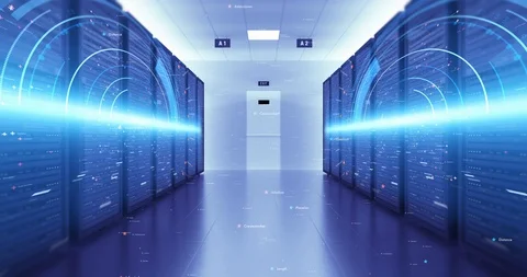 Modern Server Room Environment. Computer Racks. Futuristic Data Center. Loop. Stock Footage 102144695