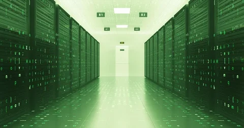 Modern Server Room Environment. Computer Racks All Around. Data Center. 库存影片 125844473