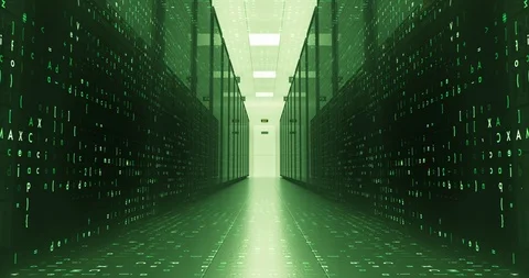 Modern Server Room Environment. Computer Racks All Around. Data Center. 库存影片 125856400