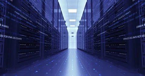 Modern Server Room Environment. Futuristic Data Center. 스톡 동영상 102390743