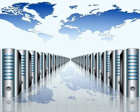 Modern server room Stock Illustration