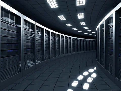Modern server room. Information technologies, ISP, cloud services, data center Stock Footage 75282128