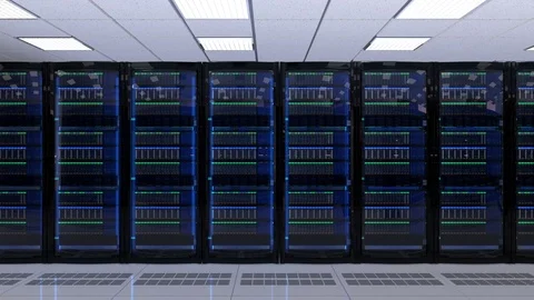 Modern server room interior Stock Footage 75843999