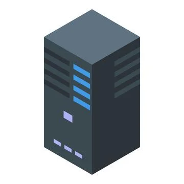 Modern server unit processing data with indicators in isometric view Stock Illustration