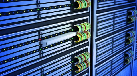Modern Servers in Data Center Changed Hard Disk Drive. 4K Stock-Footage 45789437