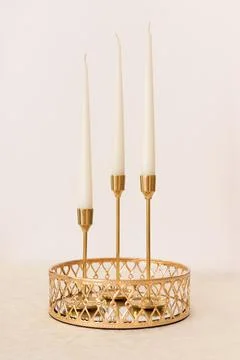Modern Serving Festive Dinner. Tableware and Interior Items. Stock Photos