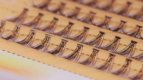 Modern set of false eyelashes for gluing. Women's cosmetics, close-up, macro Stockbeeldmateriaal 254660438