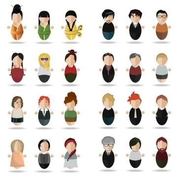 Modern set of people Stock Illustration