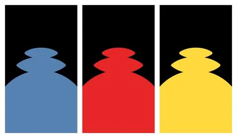 A modern set of three abstract vertical panels Stock Illustration