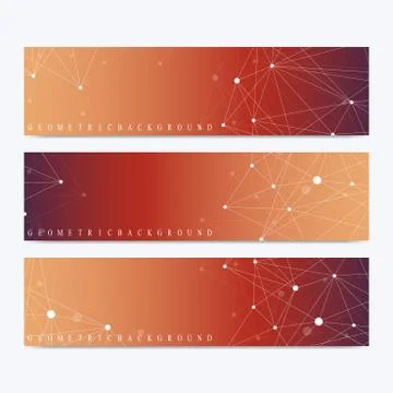 Modern set of vector banners. Geometric abstract presentation. Molecule DNA and Illustrazione stock