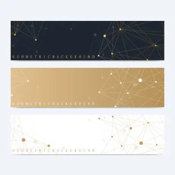 Modern set of vector banners. Geometric abstract presentation. Molecule DNA and Stock-Illustration
