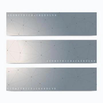 Modern set of vector banners. Geometric abstract presentation. Molecule DNA and Stock Illustration