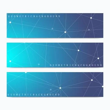 Modern set of vector banners. Geometric abstract presentation. Molecule DNA and Illustrazione stock