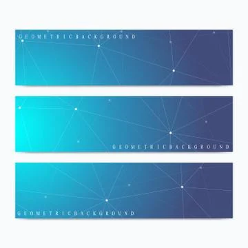 Modern set of vector banners. Geometric abstract presentation. Molecule DNA and Illustrazione stock