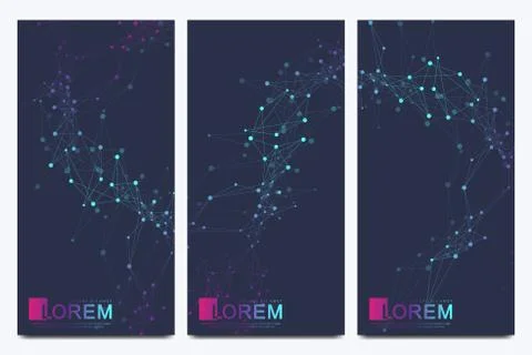 Modern set of vector flyer, web, banner, card, vip, gift, voucher. Scientific Stock Illustration