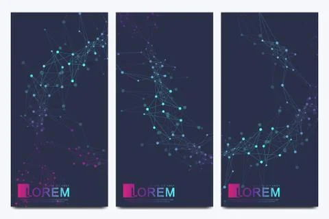 Modern set of vector flyer, web, banner, card, vip, gift, voucher. Scientific Stock-Illustration