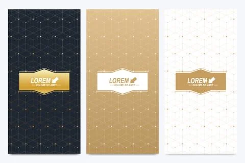 Modern set of vector flyers. Geometric presentation for medicine, science Stock Illustration