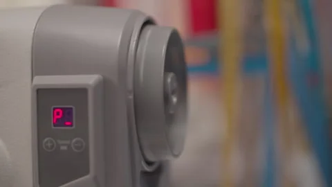 Modern sewing machine displaying program mode and speed Stock-Footage 341702009