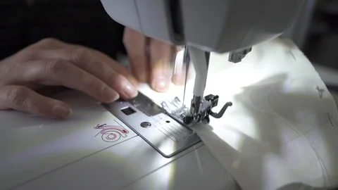 Modern sewing machine Stock Footage 127040810