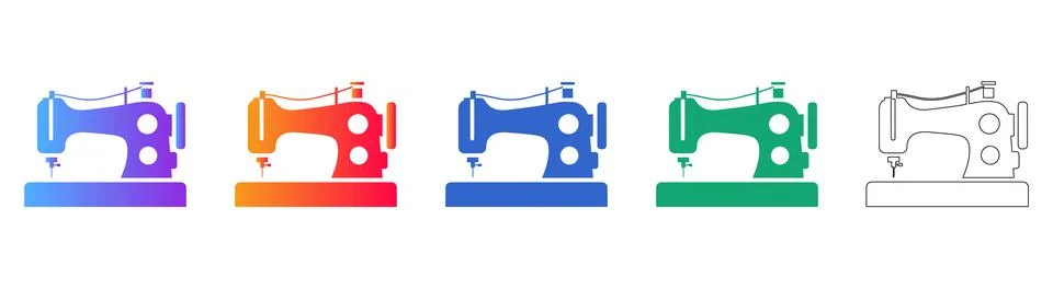 Modern Sewing Machine Interface Icons 스톡 일러스트