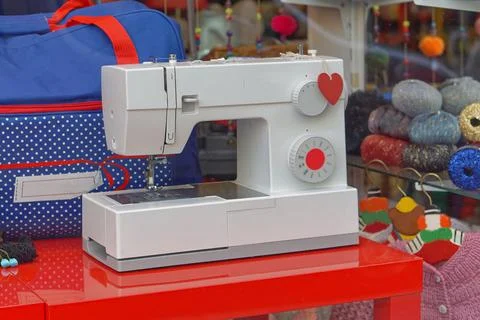 Modern sewing machine Stock Photos