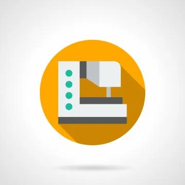 Modern sewing machine round flat vector icon Stock Illustration