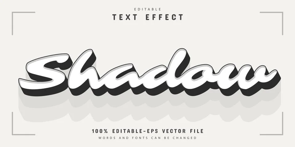 Modern shadow style 3d text effect editable Stock Illustration