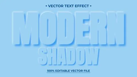 Modern Shadow Text Effect with Editable Vector File on Light Blue Background Stock Illustration