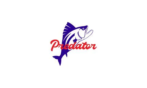 Modern shape animal fish predator sea logo design vector icon symbol illust.. Ilustración de archivo