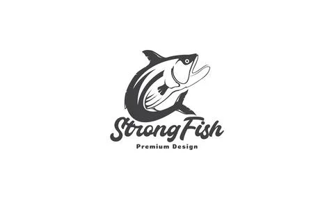 Modern shape animal fish predator sea logo design vector icon symbol illust.. Illustrazione stock