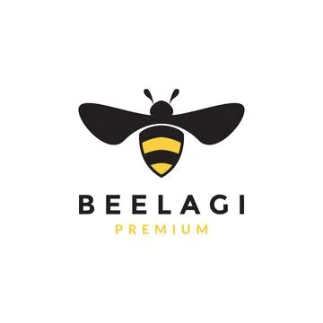 Modern shape black yellow bee honey logo symbol icon vector graphic design .. Stock Illustration