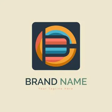 Modern shape circle logo letter BC template design Stock Illustration