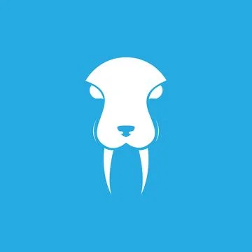 Modern shape face walrus logo design vector graphic symbol icon sign illust.. Illustrazione stock