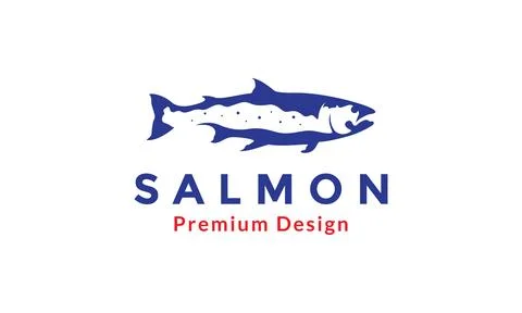 Modern shape fish salmon logo design vector icon symbol illustration Illustrazione stock